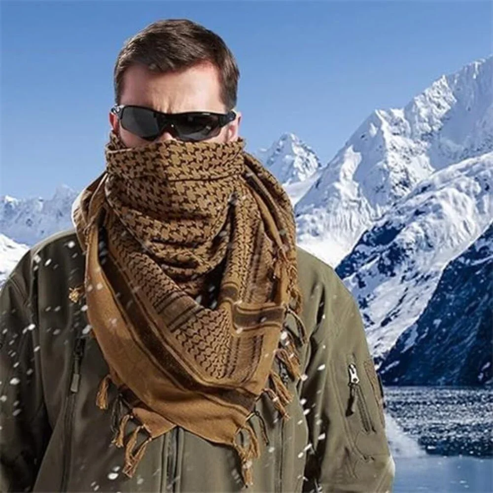 Military Shemagh Tactical Desert Scarf, 100% Cotton Keffiyeh Neck Head